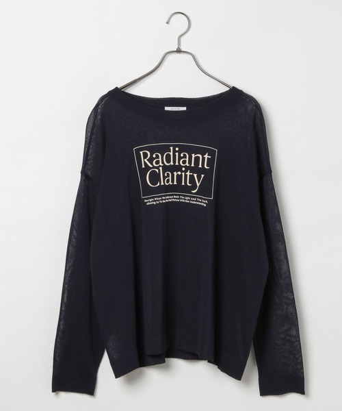 BAYFLOW（ベイフロー）の「[程よい透け感]シアーニットロゴロングスリーブプルオーバー（ニット/セーター・レディース・オフホワイト/シルバーグレー/ネイビー・FREE）」の9枚目の写真