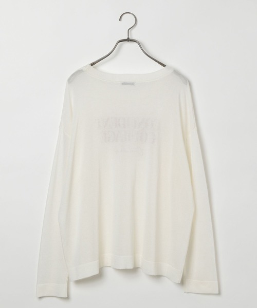 BAYFLOW（ベイフロー）の「[程よい透け感]シアーニットロゴロングスリーブプルオーバー（ニット/セーター・レディース・オフホワイト/シルバーグレー/ネイビー・FREE）」の10枚目の写真