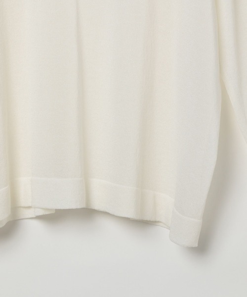 BAYFLOW（ベイフロー）の「[程よい透け感]シアーニットロゴロングスリーブプルオーバー（ニット/セーター・レディース・オフホワイト/シルバーグレー/ネイビー・FREE）」の13枚目の写真