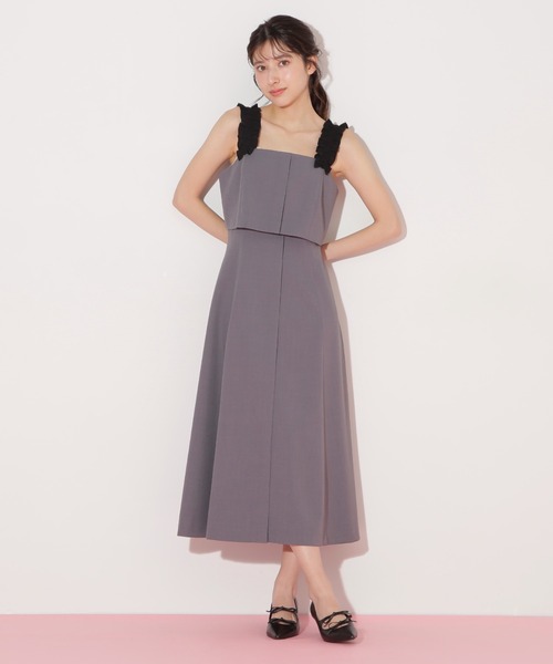 新品未使用 JILLSTUART フリルショルダージャンスカ グレー セール】◇フリルショルダージャンスカ（ジャンパースカート