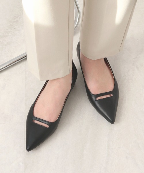 Futier land（フューティアランド）の「踵もちもちフィットフロントカットアウトパンプス（パンプス・レディース・アイボリー/ブラック/シルバー・36/37/38/39/40）」の4枚目の写真