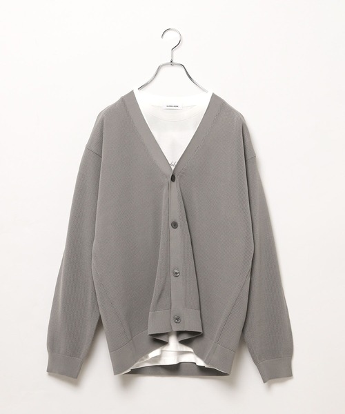 GLOBAL WORK（グローバルワーク）の「トクトク2SETカーデ＊プリントT/323111（カーディガン/ボレロ・メンズ・グリーン/ネイビー/サックスブルー/アイボリー/グレイッシュベージュ・SMALL/MEDIUM/LARGE/X-LARGE）」の7枚目の写真