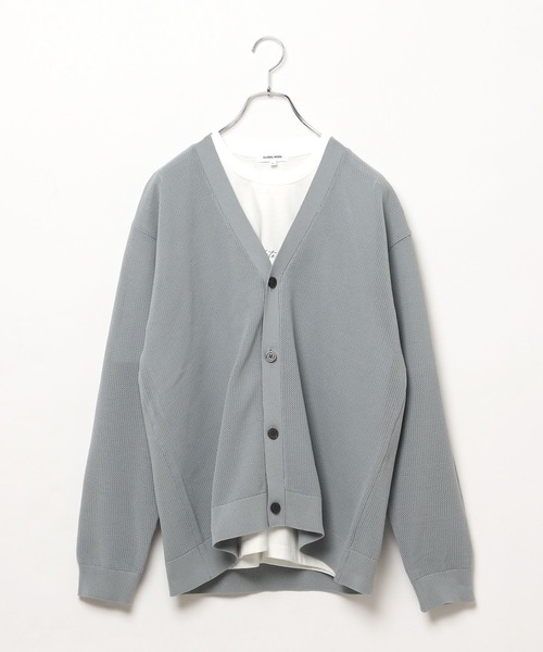 GLOBAL WORK（グローバルワーク）の「トクトク2SETカーデ＊プリントT/323111（カーディガン/ボレロ・メンズ・グリーン/ネイビー/サックスブルー/アイボリー/グレイッシュベージュ・SMALL/MEDIUM/LARGE/X-LARGE）」の9枚目の写真