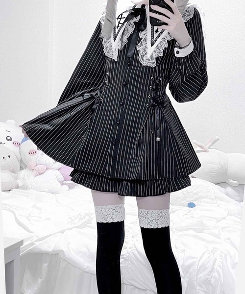 スピンドル付きクロス刺繍セットアップ 2点SET（セットアップ