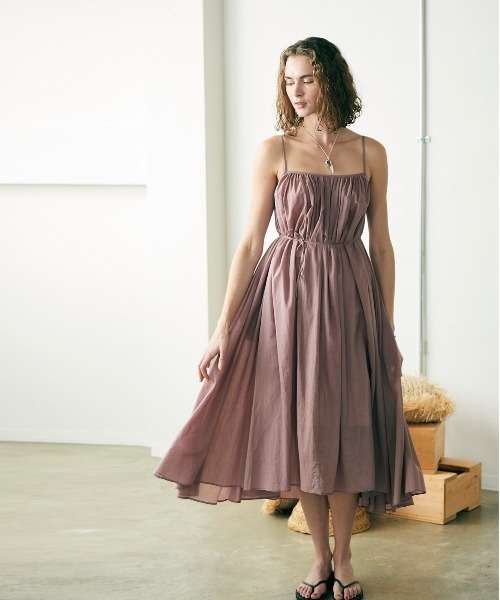 2piece camisole dress PELLICULE ワンピース organic cotton 2way camisole dress（ワンピース）｜WALANCE