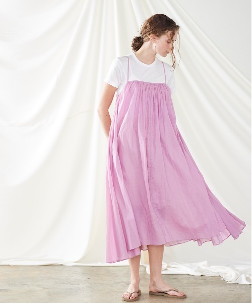 完売品 loopool　camisole dress ロングワンピース 38 satin cami long dress（マキシ丈/ロングワンピース）｜célon