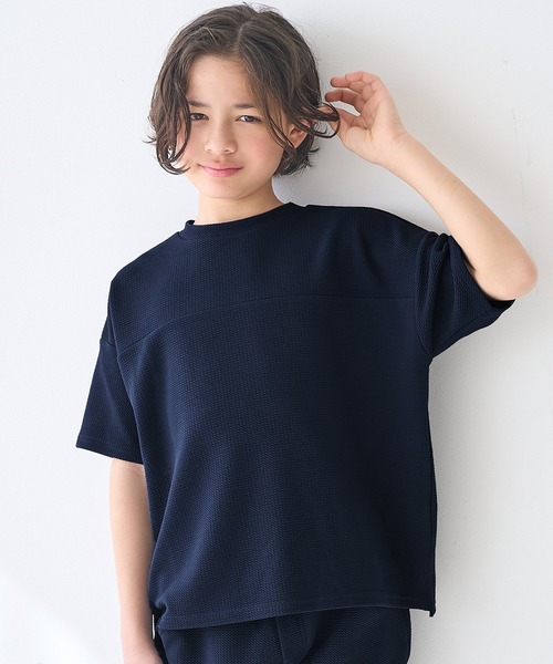 キッズ エンボスフットボールトップス（Tシャツ/カットソー