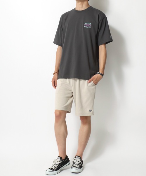 DISCUS（ディスカス）の「DISCUS/ディスカス COOLMAX 吸水速乾 ワンポイントロゴ刺繍 スウェットショートパンツ ハーフパンツ（その他パンツ・メンズ・スミクロ/ベージュ/ブラック/ブルーグリーン/サックスブルー/アッシュグレー・M/L/LL）」の11枚目の写真