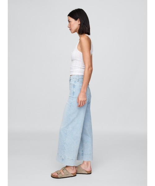 GAP ライトブルー ワイドレッグデニムパンツ S ストライプ GAP ライトブルー ワイドレッグデニムパンツ S ストライプ Gap