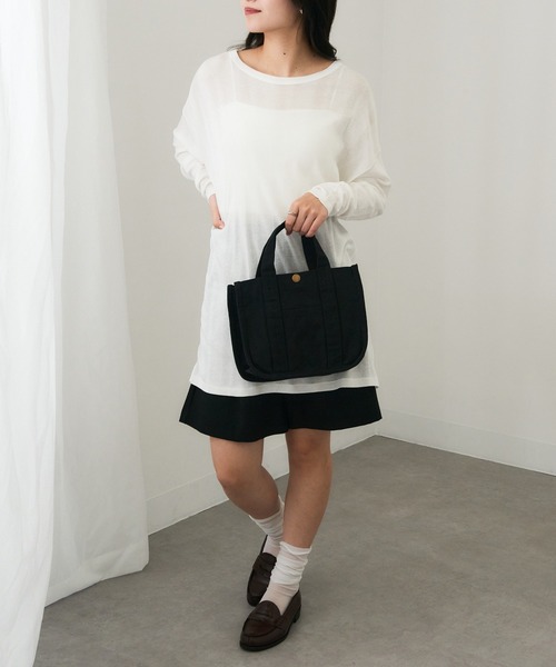 A by MAGASIN DE MODE(エーバイマガジンデモード)の「【A by MAGASIN DE MODE】e.e.p.スクエアプチトート SNBD(トートバッグ・レディース・グレー/アイボリー/ブラック/ネイビー・FREE)」の12枚目の写真