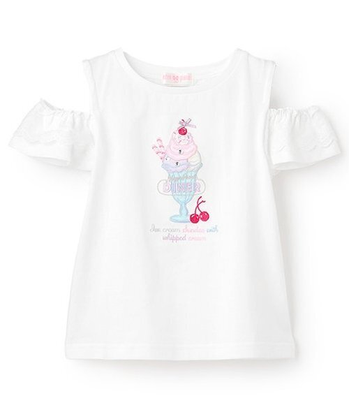 メゾピアノ ダイナーメニュー肩開き2wayTシャツ130
