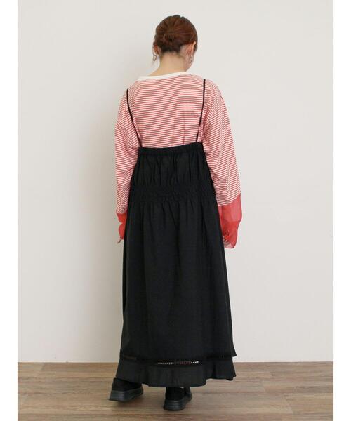 Samansa Mos2（サマンサ モスモス）の「袖切替シアーボーダーTシャツ（Tシャツ/カットソー・レディース・オレンジ/ブルー/グレー/ブラック・F）」の6枚目の写真