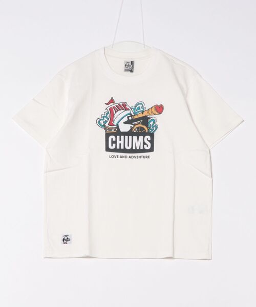CHUMS（チャムス）の「CHUMS/チャムス 半袖Tシャツ フロントプリント CH01-2516（Tシャツ/カットソー・メンズ・ホワイト/ブラック/ライトベージュ/ミント・M/L/XL）」の7枚目の写真