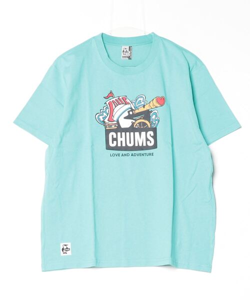 CHUMS（チャムス）の「CHUMS/チャムス 半袖Tシャツ フロントプリント CH01-2516（Tシャツ/カットソー・メンズ・ホワイト/ブラック/ライトベージュ/ミント・M/L/XL）」の6枚目の写真