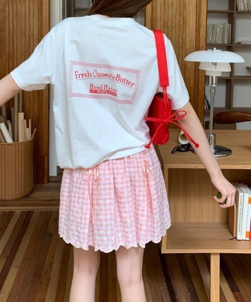Teem Store(チームストア)の「【春夏新作】ギンガムチェックミニフレアスカート(スカート・レディース・ピンク/グリーン・F)」の7枚目の写真