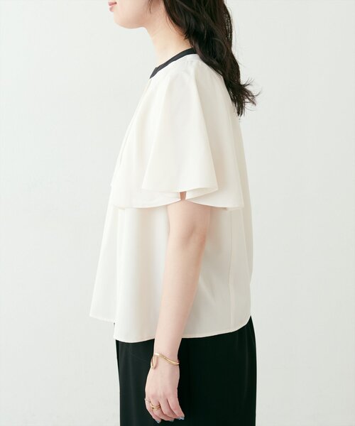 natural couture(ナチュラルクチュール)の「フレア袖ピンタックブラウス(シャツ/ブラウス・レディース・サックスブルー/ピンクベージュ/ミント/チャコールグレー/オフホワイト・FREE)」の17枚目の写真