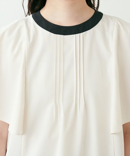 natural couture(ナチュラルクチュール)の「フレア袖ピンタックブラウス(シャツ/ブラウス・レディース・サックスブルー/ピンクベージュ/ミント/チャコールグレー/オフホワイト・FREE)」の19枚目の写真