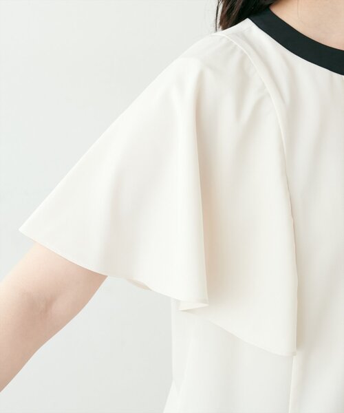 natural couture(ナチュラルクチュール)の「フレア袖ピンタックブラウス(シャツ/ブラウス・レディース・サックスブルー/ピンクベージュ/ミント/チャコールグレー/オフホワイト・FREE)」の21枚目の写真