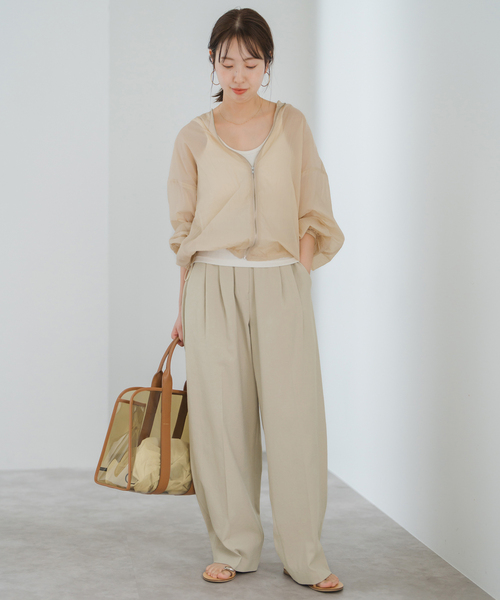 Spick & Span(スピックアンドスパン)の「《一部店舗+WEB限定》ドライオックスタックパンツ(その他パンツ・レディース・ベージュ/ネイビー/ピンク・36/38/40)」の4枚目の写真