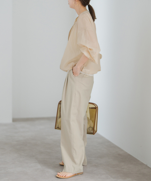 Spick & Span(スピックアンドスパン)の「《一部店舗+WEB限定》ドライオックスタックパンツ(その他パンツ・レディース・ベージュ/ネイビー/ピンク・36/38/40)」の10枚目の写真