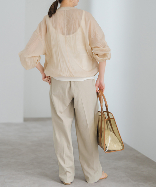 Spick & Span(スピックアンドスパン)の「《一部店舗+WEB限定》ドライオックスタックパンツ(その他パンツ・レディース・ベージュ/ネイビー/ピンク・36/38/40)」の11枚目の写真