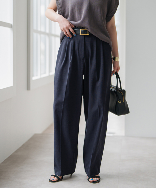 Spick & Span(スピックアンドスパン)の「《一部店舗+WEB限定》ドライオックスタックパンツ(その他パンツ・レディース・ベージュ/ネイビー/ピンク・36/38/40)」の12枚目の写真