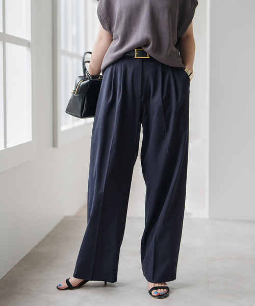 Spick & Span(スピックアンドスパン)の「《一部店舗+WEB限定》ドライオックスタックパンツ(その他パンツ・レディース・ベージュ/ネイビー/ピンク・36/38/40)」の13枚目の写真