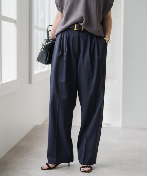 Spick & Span(スピックアンドスパン)の「《一部店舗+WEB限定》ドライオックスタックパンツ(その他パンツ・レディース・ベージュ/ネイビー/ピンク・36/38/40)」の15枚目の写真