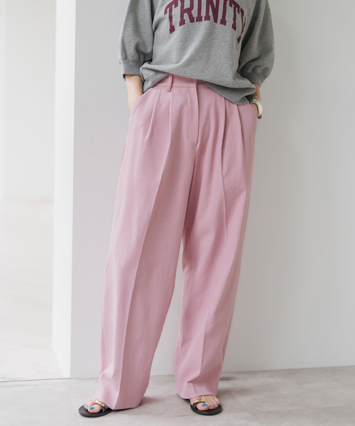 Spick & Span(スピックアンドスパン)の「《一部店舗+WEB限定》ドライオックスタックパンツ(その他パンツ・レディース・ベージュ/ネイビー/ピンク・36/38/40)」の19枚目の写真
