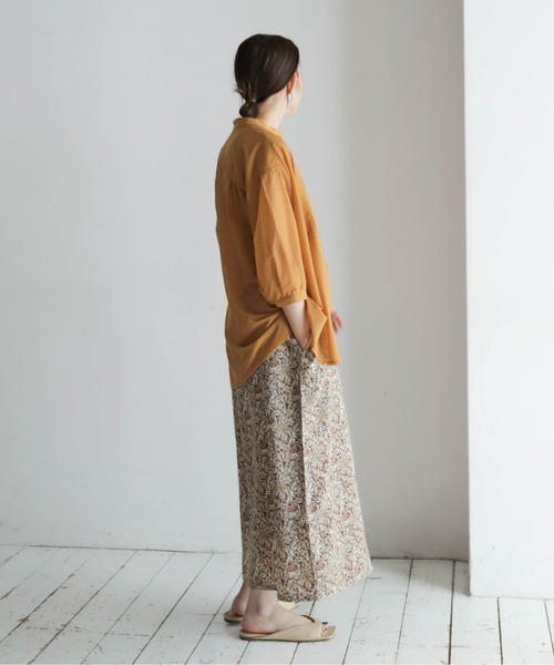 NOMBRE IMPAIR（ノンブルアンペール）の「シアーポリエステルスラブ　タック羽織シャツ（シャツ/ブラウス・レディース・オレンジ/キナリ・FREE）」の19枚目の写真