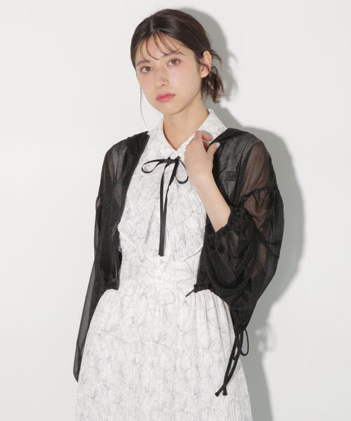 JILL by JILL STUART（ジルバイジルスチュアート）の「サイドリボンシアーパーカー（パーカー・レディース・ブラック/ピンク/ホワイト・FREE）」の18枚目の写真