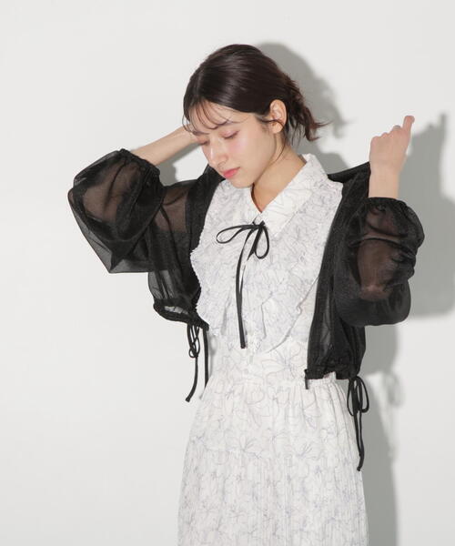 JILL by JILL STUART（ジルバイジルスチュアート）の「サイドリボンシアーパーカー（パーカー・レディース・ブラック/ピンク/ホワイト・FREE）」の19枚目の写真