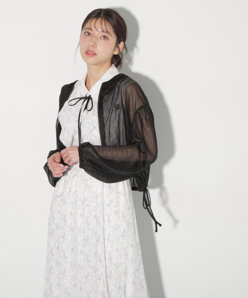 JILL by JILL STUART（ジルバイジルスチュアート）の「サイドリボンシアーパーカー（パーカー・レディース・ブラック/ピンク/ホワイト・FREE）」の20枚目の写真