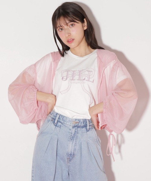 JILL by JILL STUART（ジルバイジルスチュアート）の「サイドリボンシアーパーカー（パーカー・レディース・ブラック/ピンク/ホワイト・FREE）」の3枚目の写真