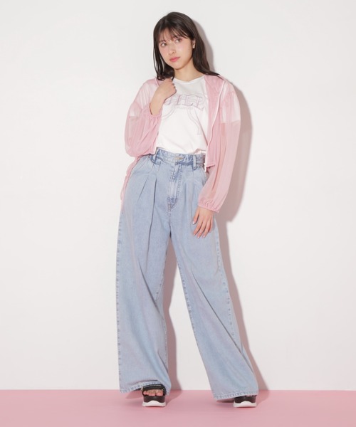 JILL by JILL STUART（ジルバイジルスチュアート）の「サイドリボンシアーパーカー（パーカー・レディース・ブラック/ピンク/ホワイト・FREE）」の8枚目の写真