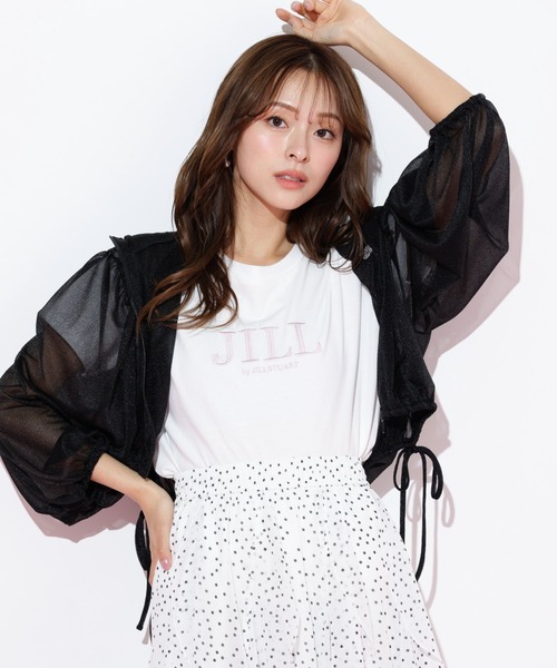 JILL by JILL STUART（ジルバイジルスチュアート）の「サイドリボンシアーパーカー（パーカー・レディース・ブラック/ピンク/ホワイト・FREE）」の13枚目の写真