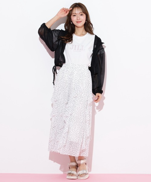 JILL by JILL STUART（ジルバイジルスチュアート）の「サイドリボンシアーパーカー（パーカー・レディース・ブラック/ピンク/ホワイト・FREE）」の15枚目の写真