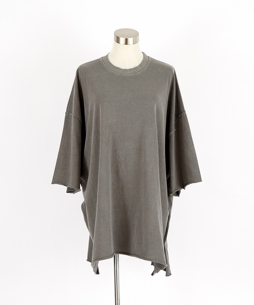a.p.o.v.（エーピーオービー）の「a.p.o.v. スーパーオーバーサイズカットオフピグメントTシャツ（Tシャツ/カットソー・メンズ・グレー・ONESIZE）」の5枚目の写真