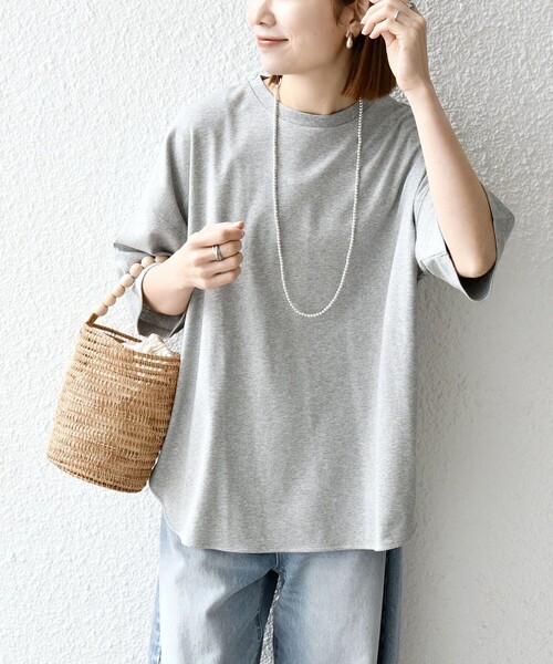 SHIPS any:〈接触冷感/汗染み防止加工/洗濯機可能〉ラウンドヘム