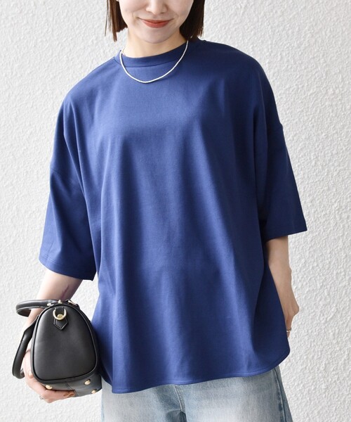 SHIPS any:〈接触冷感/汗染み防止加工/洗濯機可能〉ラウンドヘム