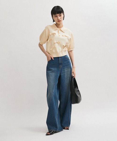 新品同様 アダムエロペ リボンポロニット 2025春夏 ADAM ET ROPE ADAM ET ROPE'｜リボンポロニット | Rakuten Fashion(楽天
