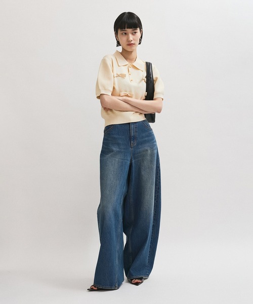 ADAM ET ROPE' リボンポロニット FREE アダム エ ロペ ADAM ET ROPE' リボンポロニット （キナリ（16