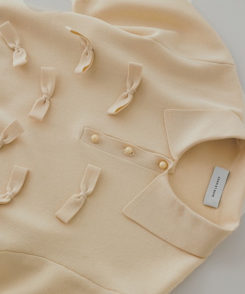 セール】リボンポロニット（ポロシャツ）｜ADAM ET ROPE