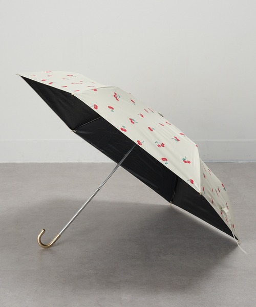 SETUP7（セットアップセブン）の「【SETUP7】50cm ガーリーチェリー UPF50+ 晴雨兼用折りたたみ傘 日傘 18810 MYJ（折りたたみ傘・レディース・ブラック/ベージュ・FREE）」の2枚目の写真