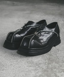 Shoowtime（ショウタイム）の「Synthetic leather zip design square toe hole shoes / 合成皮革ジップデザインスクエアトゥホールシューズ（スニーカー・メンズ）」