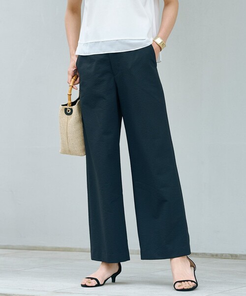 セール】【洗える・吸水速乾】DRYライトサッカー ワイド パンツ