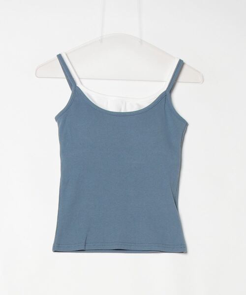 Per sist ence(パーシエンス)の「レイヤード風配色カップ付きキャミ(Tシャツ/カットソー・レディース・モカ/チャコールグレー/ブルー・ONE SIZE)」の13枚目の写真