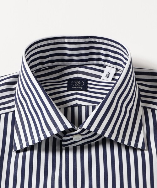 BEAMS F（ビームスエフ）の「コットン ネイビー ロンドンストライプ ワイドカラーシャツ（シャツ/ブラウス・メンズ・ネイビー・37/38/39/40/41/42）」の3枚目の写真