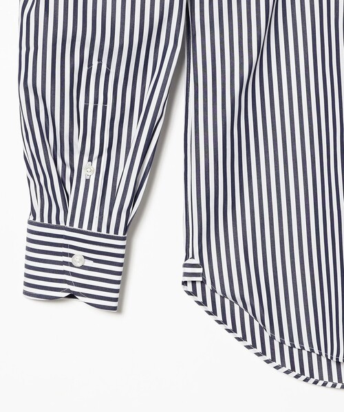 BEAMS F（ビームスエフ）の「コットン ネイビー ロンドンストライプ ワイドカラーシャツ（シャツ/ブラウス・メンズ・ネイビー・37/38/39/40/41/42）」の5枚目の写真