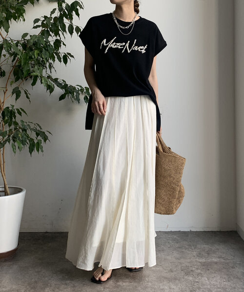 DouDou（ドゥドゥ）の「【WEB限定】ビジューロゴTEE（Tシャツ/カットソー・レディース・オフホワイト/グレー/ブラック・FREE）」の13枚目の写真